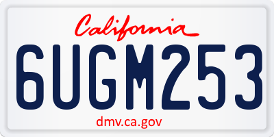 CA license plate 6UGM253