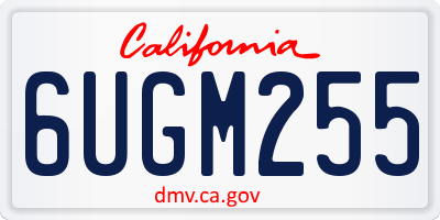 CA license plate 6UGM255