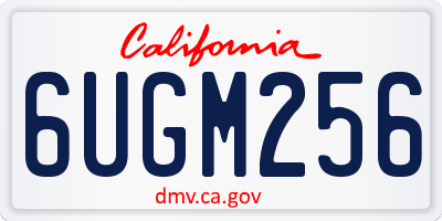 CA license plate 6UGM256