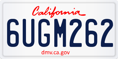 CA license plate 6UGM262