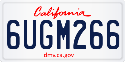 CA license plate 6UGM266