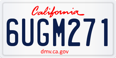 CA license plate 6UGM271