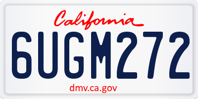 CA license plate 6UGM272