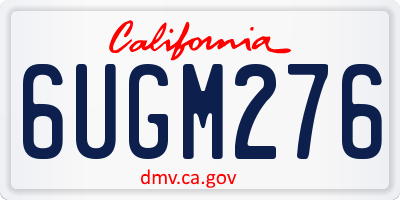 CA license plate 6UGM276