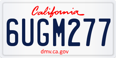 CA license plate 6UGM277