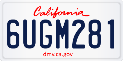 CA license plate 6UGM281