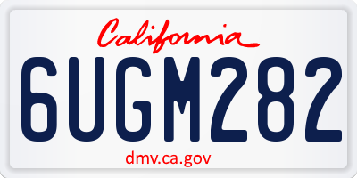 CA license plate 6UGM282