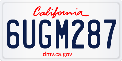 CA license plate 6UGM287