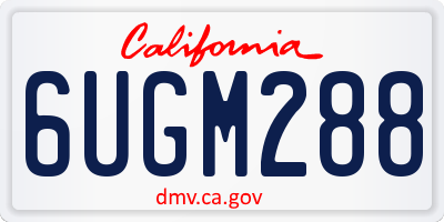 CA license plate 6UGM288