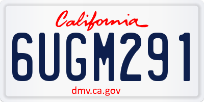 CA license plate 6UGM291