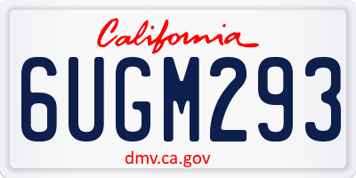 CA license plate 6UGM293