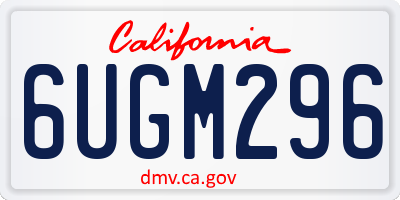 CA license plate 6UGM296