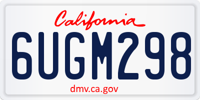 CA license plate 6UGM298