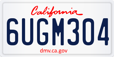 CA license plate 6UGM304