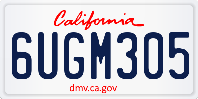 CA license plate 6UGM305