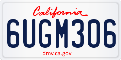 CA license plate 6UGM306