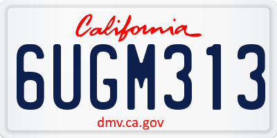 CA license plate 6UGM313