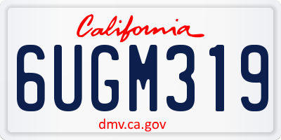 CA license plate 6UGM319