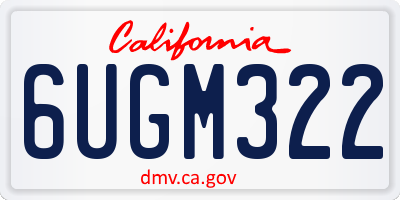 CA license plate 6UGM322