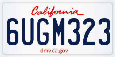 CA license plate 6UGM323