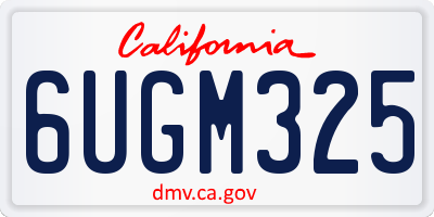 CA license plate 6UGM325