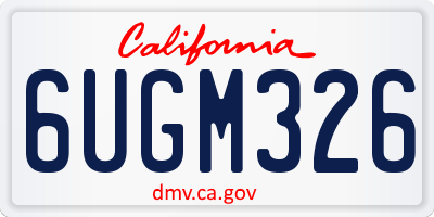 CA license plate 6UGM326