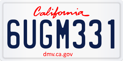 CA license plate 6UGM331