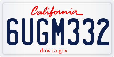 CA license plate 6UGM332