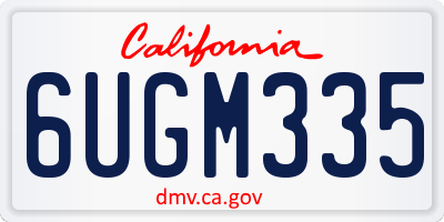 CA license plate 6UGM335