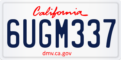 CA license plate 6UGM337