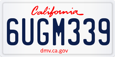 CA license plate 6UGM339
