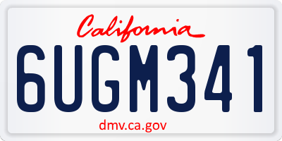 CA license plate 6UGM341