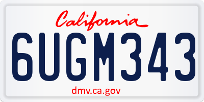 CA license plate 6UGM343