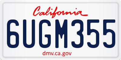 CA license plate 6UGM355