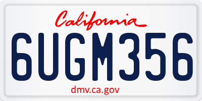 CA license plate 6UGM356