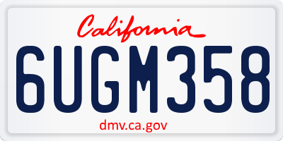 CA license plate 6UGM358