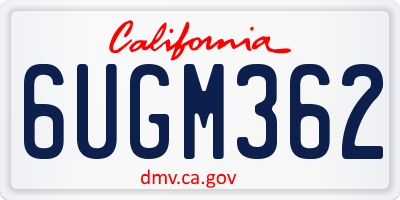 CA license plate 6UGM362