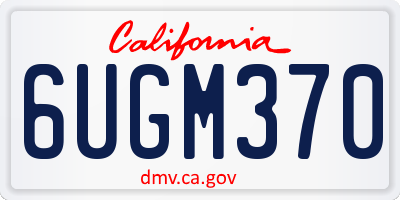 CA license plate 6UGM370