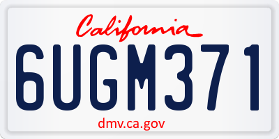CA license plate 6UGM371