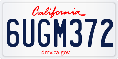 CA license plate 6UGM372