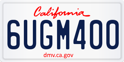CA license plate 6UGM400