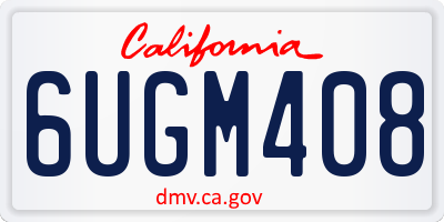 CA license plate 6UGM408