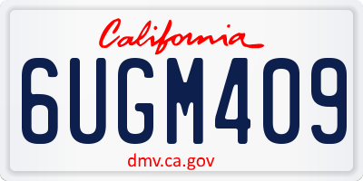 CA license plate 6UGM409
