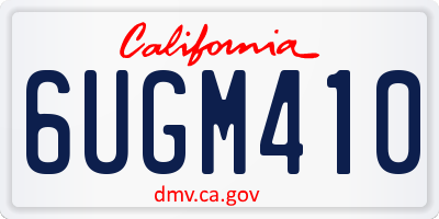 CA license plate 6UGM410