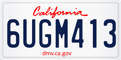 CA license plate 6UGM413
