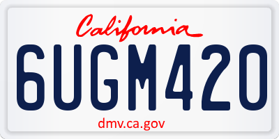 CA license plate 6UGM420