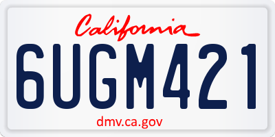 CA license plate 6UGM421
