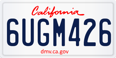 CA license plate 6UGM426