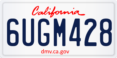 CA license plate 6UGM428