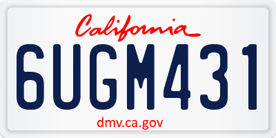 CA license plate 6UGM431
